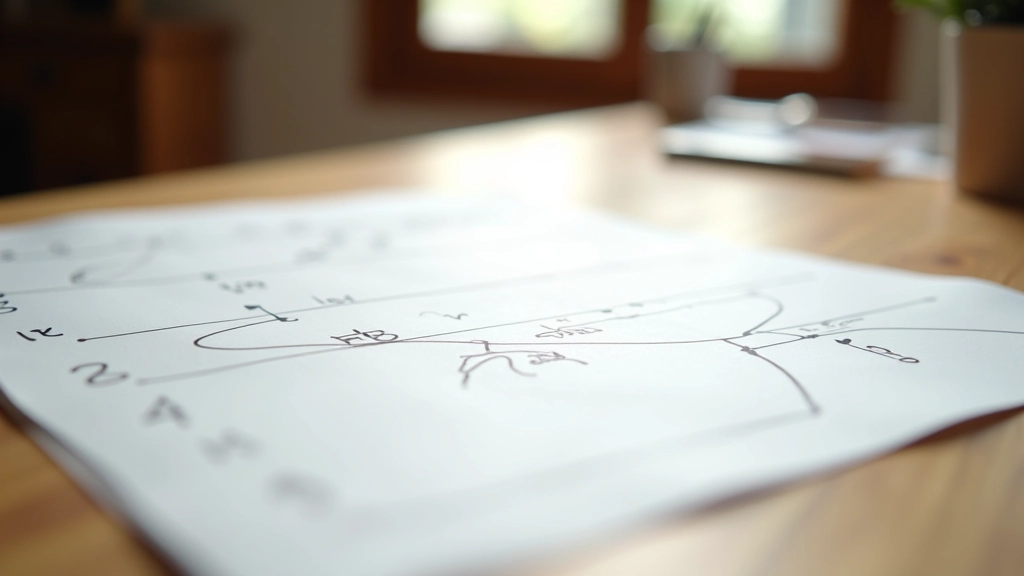 Foglio di carta con annotazioni di timing scritte a mano, diverse curve di spacing disegnate con pennarello